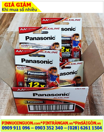 COMBO 01hộp 12vỉ=48viên Pin Alkaline AA 1.5v Panasonic LR6T/4B _Giá chỉ 522.000đ/HỘP 48viên